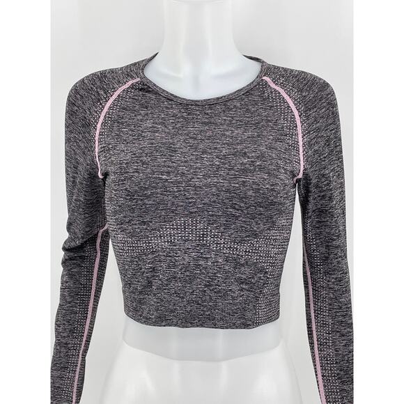 Victoria Secret  PINK Seamless Thumbhole Crop Athletic Wear Top M - Picture 2 of 5